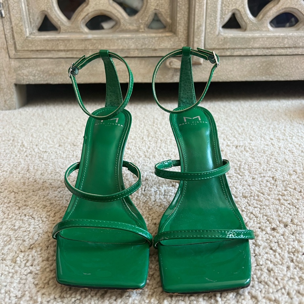Green Marc Fisher Square Toe Heels